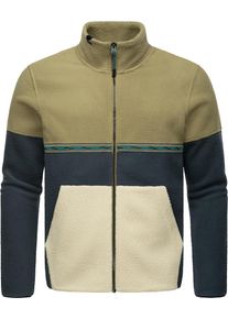 Ragwear Heren Fleece jas 'Lonndy' marine / olijfgroen / riet / spar / pastelgroen S