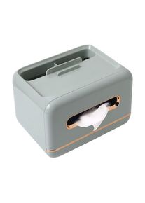 Fortuneville - Boîtes à mouchoirs en plastique avec support de télécommande, boîte de rangement multifonctionnelle pour mouchoirs en papier,