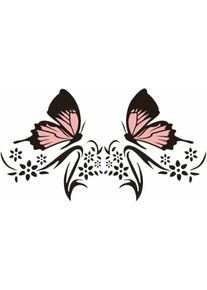 Autocollants de Fleurs de Papillon de Voiture, 2PCS(rose) Autocollants de Voiture Étanche Phare Scratch Decal Accessoires de Voiture pour Ordinateurs