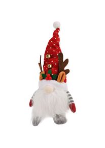 LumièRes de Gnome de NoëL, Figurine Nordique éClairéE à la Main en Peluche Elfe Toy DéCorations de NoëL Vacances (Rouge Blanc)