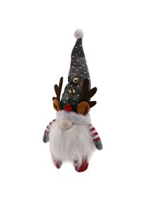 LumièRes de Gnome de NoëL, Figurine Nordique éClairéE à la Main en Peluche Elfe Toy DéCorations de NoëL Vacances (Gris Blanc)