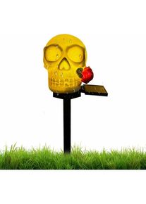 Heytea - Lampe Solaire de Jardin Décorations solaires Halloween Skull Décor de crane imperméable led led solaire Intelligent Resin Skeleton Lights