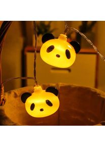 Fortuneville - Mignon Panda Tête Guirlande Lumineuse led Guirlande Lumineuse pour Chambre d'Enfant Veilleuse de Noël Veilleuse Jouet Lampe Maison