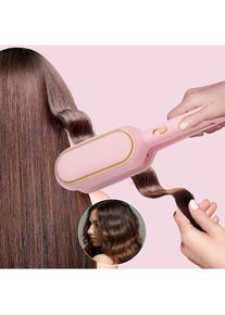 1 Barrels Wave Iron for Hair 32 mm Fer à boucler Beach Waves Fer à boucler avec température réglable Chauffage rapide pour cheveux longs/courts (rose)