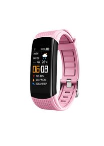 C5S Smart Bracelet Sports Pedometer Heart Rate Blood Pressure Smart Watch, Pink