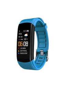 C5S Smart Bracelet Sports Pedometer Heart Rate Blood Pressure Smart Watch, Light Blue