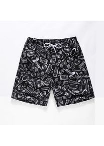 Men's Summer Quick Dry Funny Printing Beach Pants, Style 3 / L