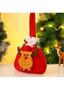 Christmas 3D Drawstring Apple Gift Bags 4 Pieces Set, Elk