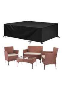 4-Seater Rattan Garden Furniture Patio Conversation Set Table Chairs, Brown / With Cover