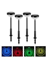 4 Pack Solar Garden Waterproof Water Droplets Projection Light, White Light & RGB