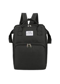 3-in-1 Folding Mummy Bag Crib Waterproof Large Capacity Backpack Organizer, Black