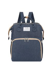 3-in-1 Folding Mummy Bag Crib Waterproof Large Capacity Backpack Organizer, Navy Blue