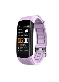 C5S Smart Bracelet Sports Pedometer Heart Rate Blood Pressure Smart Watch, Purple
