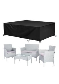 4-Seater Rattan Garden Furniture Patio Conversation Set Table Chairs, Grey / With Cover