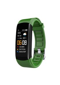 C5S Smart Bracelet Sports Pedometer Heart Rate Blood Pressure Smart Watch, Green