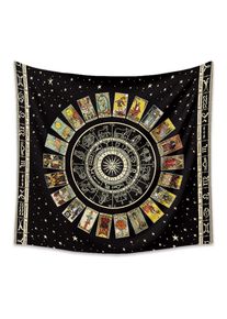 Tarot Cards Mandala Sun Moon Signs Room Decor Tapestry, 130*150CM
