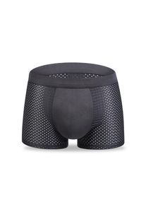 3 Pack Men's Boxer Briefs Ice Silk Mesh Breathable Underwear, Dark Grey / L