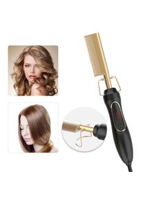 Hot Comb 2-in-1 Electric Hair Straightener Curling Iron for Wet and Dry Hair