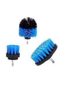 3Pcs/Set Combo Electric Drill Scrubber Brush Kit For Cleaning Kitchen Bathroom, Blue