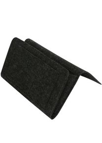 2Pcs Bedside Storage Pocket Felt Hanging Organizer Bag for Magazine Phone Remote Control, Black