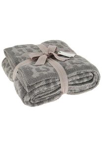 Winter Warm Soft Microfiber Fluffy Leopard Print Blanket, 70*59cm / Grey