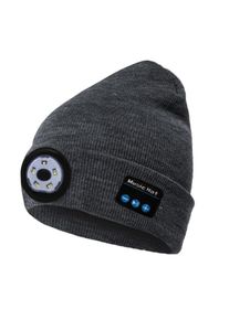5.0 Wireless Knitted Music Bluetooth Hat with LED Light, Dark Grey