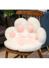 Lazy Sofa Plush Chair Cushion Cute Cat Paw Cozy Warm Seat Pillow, S / White
