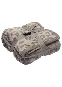 Winter Warm Soft Microfiber Fluffy Leopard Print Blanket, 100*120cm / Beige+Khaki