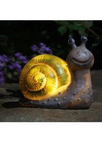 Outdoor Solar Resin Owl Puppy Rabbit Snail Sculptures Light, Snail