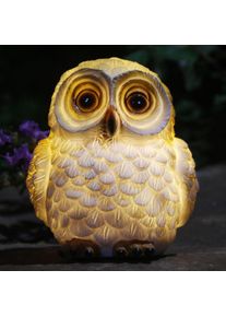 Outdoor Solar Resin Owl Puppy Rabbit Snail Sculptures Light, Owl