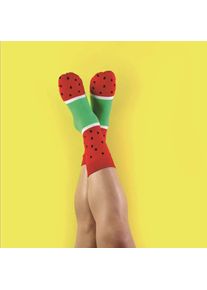 Watermelon Pineapple Chocolate Strawberry Pattern Long Casual Couple Socks, Watermelon