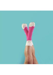 Watermelon Pineapple Chocolate Strawberry Pattern Long Casual Couple Socks, Strawberry