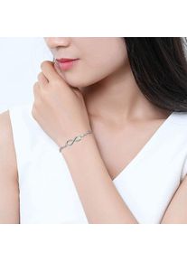 Figure 8 Endless Love Symbol Women Adjustable Crystal Silver Bracelets