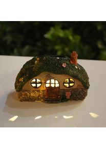 LED Solar Carriage/House Resin Garden Outdoor Ornament Light, Carriage