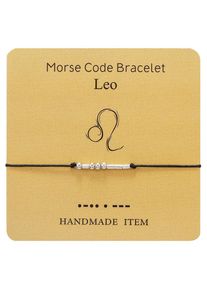 12 Constellation Morse Code Fashion Astrology Couples Bracelet, Leo