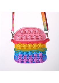 Kids Hamburger Messenger Bag Toys Bubble Decompression Pop Fidget Toy Gift, Type B