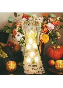 Garden Waterproof Resin Angel Statue Solar Light Ornament