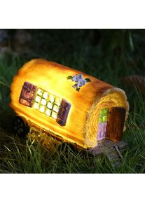 LED Solar Carriage/House Resin Garden Outdoor Ornament Light, House