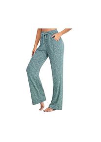 Womens Loose Casual Wide Leg Pants With Pockets, Green / XL
