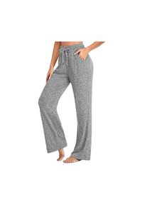 Womens Loose Casual Wide Leg Pants With Pockets, Grey / M
