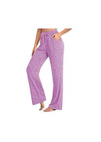 Womens Loose Casual Wide Leg Pants With Pockets, Pink / 3XL