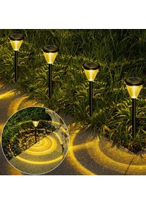 4 Pack Solar Garden Colorful Ring Lights for Outdoor Decoration