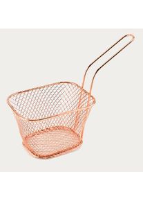 Stainless Steel Chip Serving Frying Baskets with Handle, Rose Gold