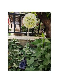 Solar 6LED Dandelion Color-changing Garden Ground Plug Light, White