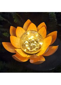 Solar Outdoor Lotus Light Cracked Glass Ball Flower Night Lamp
