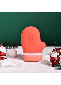 Silicone Microwave Heated Hand Warmer Christmas Hot Water Bag, Pink / Gloves