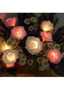 3M 20 LED Simulation Rose Lantern Fairy Lights Romantic Proposal Decoration, Warm White Rose