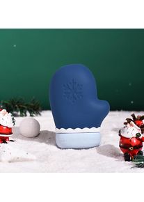 Silicone Microwave Heated Hand Warmer Christmas Hot Water Bag, Blue / Gloves
