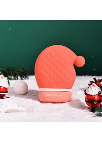 Silicone Microwave Heated Hand Warmer Christmas Hot Water Bag, Pink / Hat