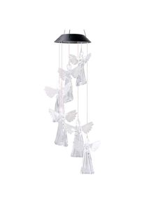 Solar Fantasy Angel Shape Wind Chime Light Hanging Lamp, Transparent